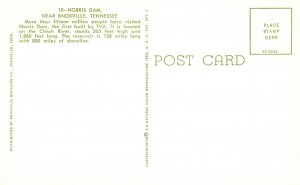 Vintage Postcard Norris Dam Hydroelectric and Food Control Knoxville Tennessee 