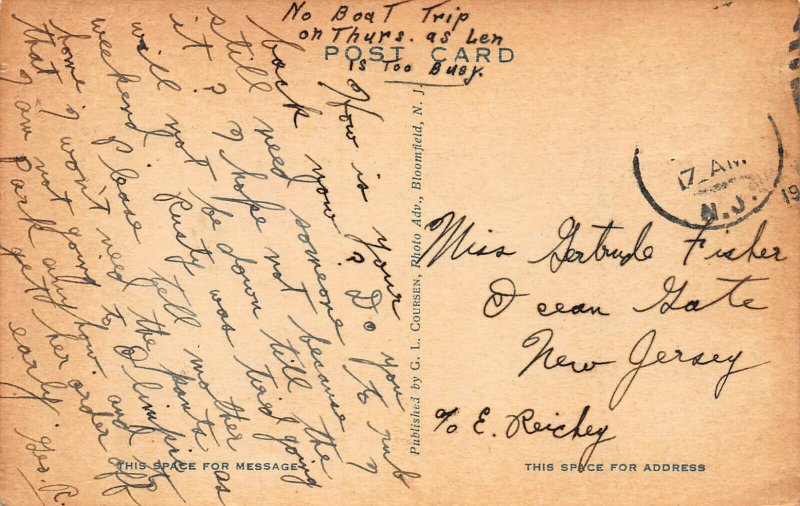 Highest Point On Eagle Rock, West Orange, N.J., Early Postcard, Used