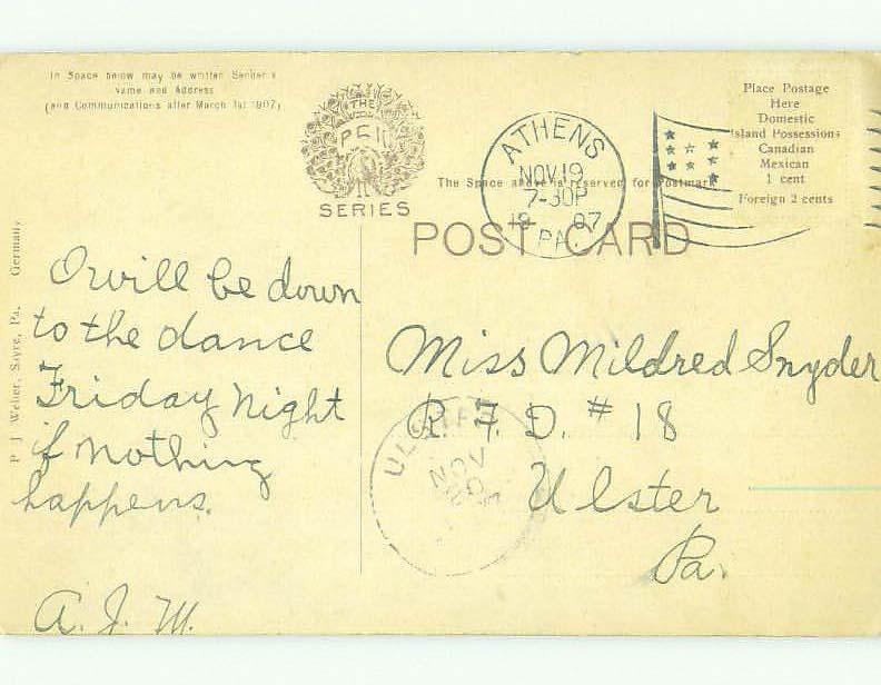 Divided-Back BRIDGE SCENE Sayre Pennsylvania PA HJ1424