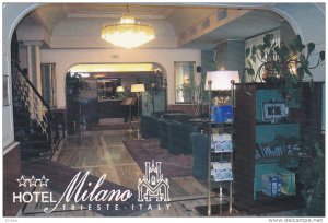 MILANO, Lombardia, Italy, 1950-1970's; Hotel Milano, Lobby