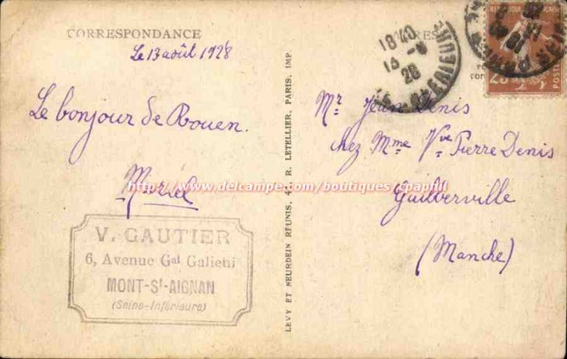 Rouen Old Postcard General View from St. Catherine al rating
