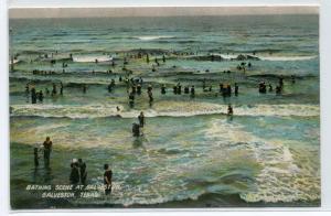 Bathing Beach Scene Galveston Texas 1907c postcard