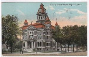 Court House Saginaw Michigan 1911 postcard