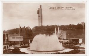 Fountain & North Cascade Empire Exhibition Scotland 1938 RP PPC Unposted