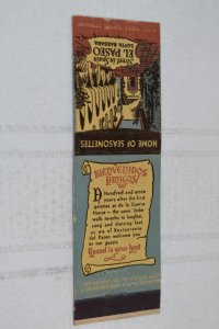 El Paseo Santa Barbara Map 20 Strike Matchbook Cover