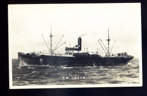 bf2220 - Swedish Cargo Ship - Inger - built 1932 - B Feilden postcard
