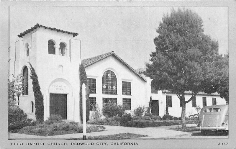 Clear View 1st Baptist Church Redwood City California Postcard Wayne Paper 9066 