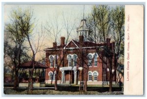 North Platte Nebraska Postcard Lincoln County Court House Building c1910 Vintage