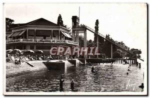 Old Postcard Evian Les Bains Beach