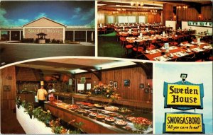 Sweden House Smorgasbord Food Florida Lauderdale Miami Tampa Illinois Postcard 