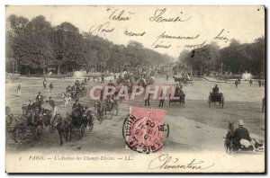Old Postcard Paris the Avenue des Elysees Champes