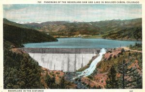 Panorama Of The Nederland Dam And Lake Boulder Canyon Colorado Vintage Postcard