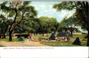 Interior Fortress Monroe Showing War Relics Norfolk VA UDB Vintage Postcard F71