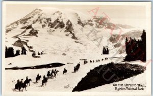 c1920s Rainier National Park WA RPPC Skyline Trail Horse Real Photo Ranapar A165