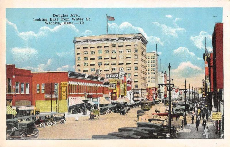 Wichita Kansas Douglas Avenue Looking East Vintage Postcard AA6461