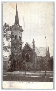 1909 Exterior View M. E. Church Manchester Iowa Posted Vintage Antique Postcard