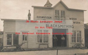 MN, Taylor, Minnesota, RPPC, Rasmussen & Lyngby Blacksmith, Photo