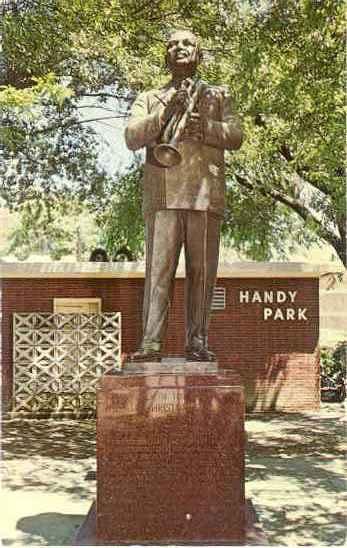 W.C. Handy Statue in Handy Park, Beale Street, Memphis, Tennessee TN Chrome