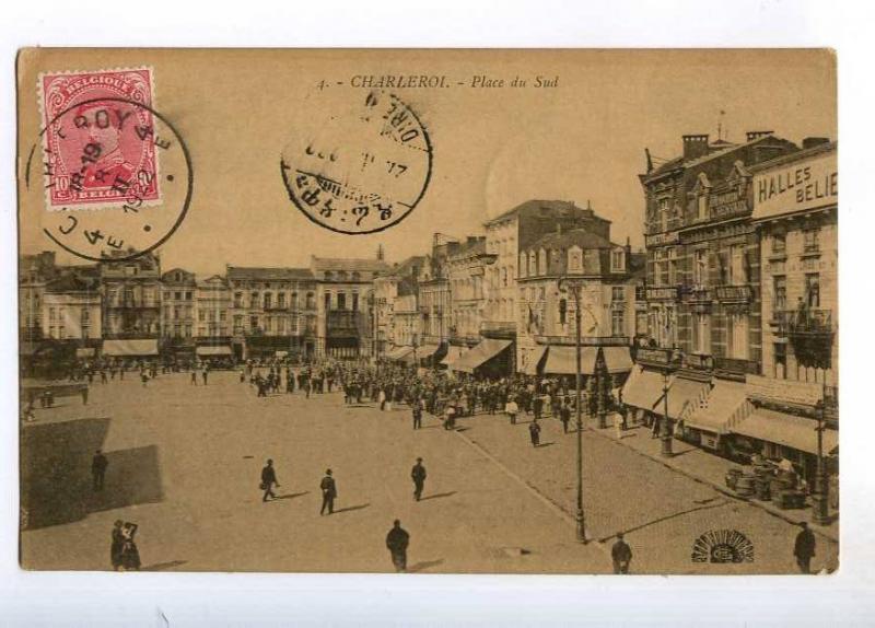 236452 BELGIUM CHARLEROI Place du Sud 1922 y RPPC to Ethiopia