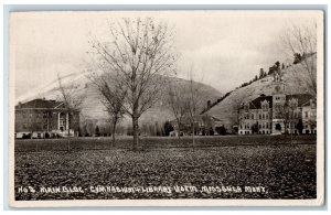 Missoula Montana MT Postcard Main Building Gymnasium Library c1930's RPPC Photo