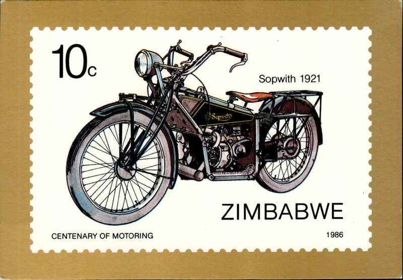 IMN02480 zimbabwe sopwith 1921 centenary of motoring maxim card moto motorcycle 