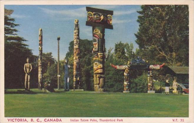 Canada Victoria Indian Totem Poles Thunderbird Park