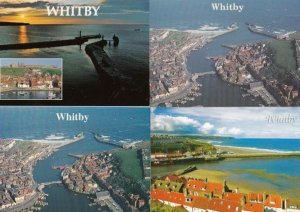 Whitby Harbour Shops 4x Spectacular Aerial Birds Eye Postcard s
