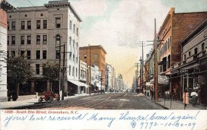 SOUTH ELM STREET GREENSBORO NORTH CAROLINA POSTCARD EXCHANGE 1909