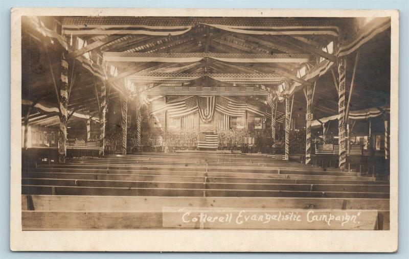 Postcard MD Westernport Cotterell Evangelistic Campaign Patriotic RPPC Photo S7