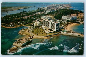 San Juan Puerto Rico Postcard Old Fort San Geronimo Caribe Normandy Hotel 1958