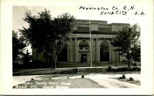 RPPC Pennington County Court House Rapid City SD South Dakota UNP Postcard Q16