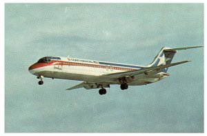 Continental Airlines McDonnell Douglas DC-9 In Flight Postcard