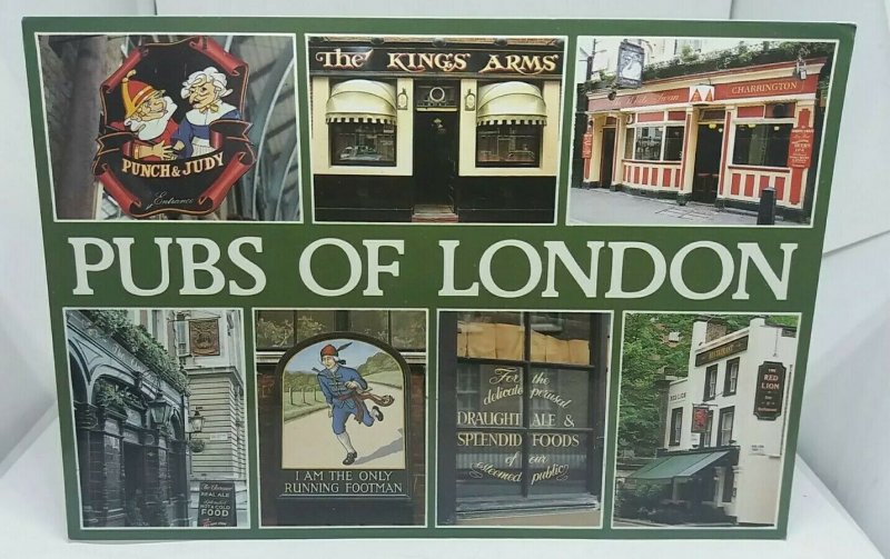 Large Multiview Vintage Postcard Pubs of London Posted 1992