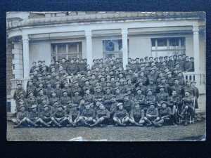 Scottish WW1 Military TROOP PORTRAIT Old RP Postcard