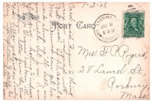 Observatory Blue Hill Reservation Milton Massachusetts Postcard Posted 1908