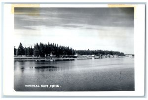 c1940 River Lake Exterior View Federal Dam Minnesota Antique RPPC Photo Postcard