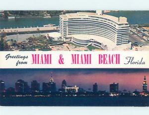 Unused Pre-1980 TWO VIEWS ON ONE POSTCARD Miami Beach Florida FL H9765