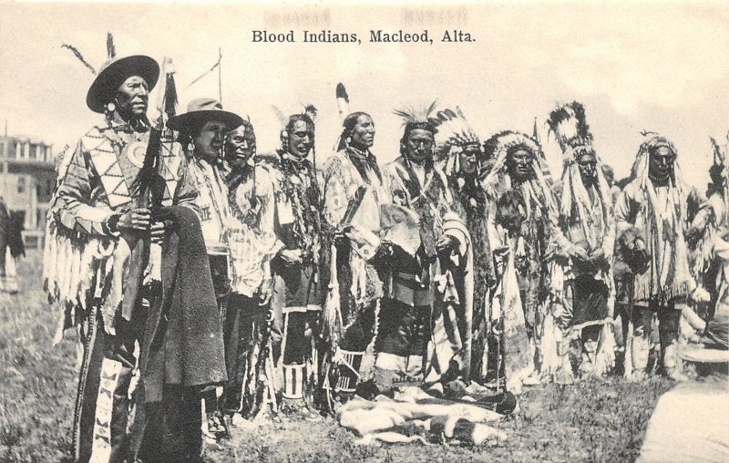 G21/ Native American Indian Postcard c1910 Macleod Alberta Canada Blood 4