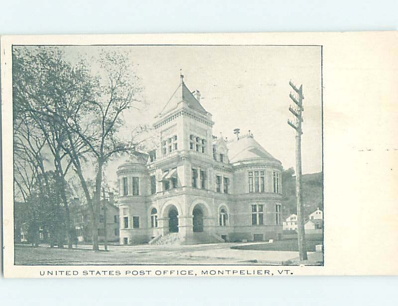 Pre1907 POST OFFICE SCENE Montpelier Vermont VT AF1257 United States