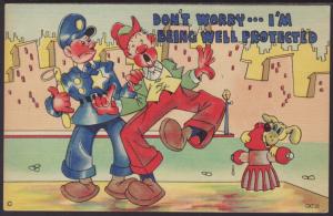 Don't Worry...,Police Man,Drunk,Comic Postcard