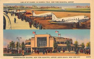 Lineup of planes, La Guardia field, New York municipal Airport Administration...