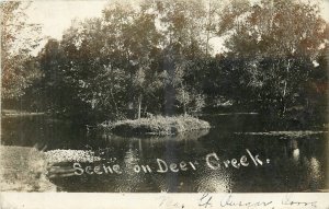 Saint Ansor Iowa Deer Creek scene RPPC Postcard 25-11221