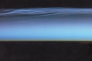 Polar Mesopheric Noctilucent Clouds ISS in Tibet Astronomy Postcard