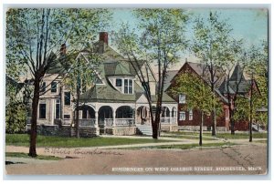 1915 Residences West College Street Exterior House Rochester Minnesota Postcard