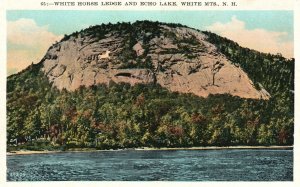 Vintage Postcard White Horse Ledge And Echo Lake White Mountains New Hampshire