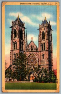Postcard Newark NJ c1935 Sacred Heart Cathedral Linen