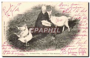 Domestically Creusois Old Postcard Creuse Gardeuse d & # 39oies old costume M...