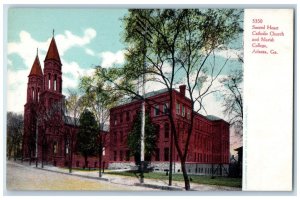 c1905 Sacred Heart Church Marish College Atlanta GA Antique Postcard