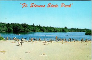 OR, Oregon COFFINBERRY LAKE BEACH SCENE Ft Stevens State Park VINTAGE Postcard