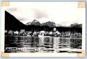 Sitka Alaska AK Postcard RPPC Photo Lake View Boats c1940's Unposted Vintage